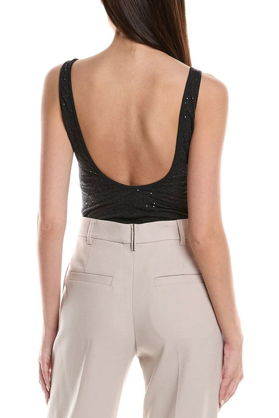 Brunello Cucinelli Grauer Baumwoll-Body by Brunello Cucinelli