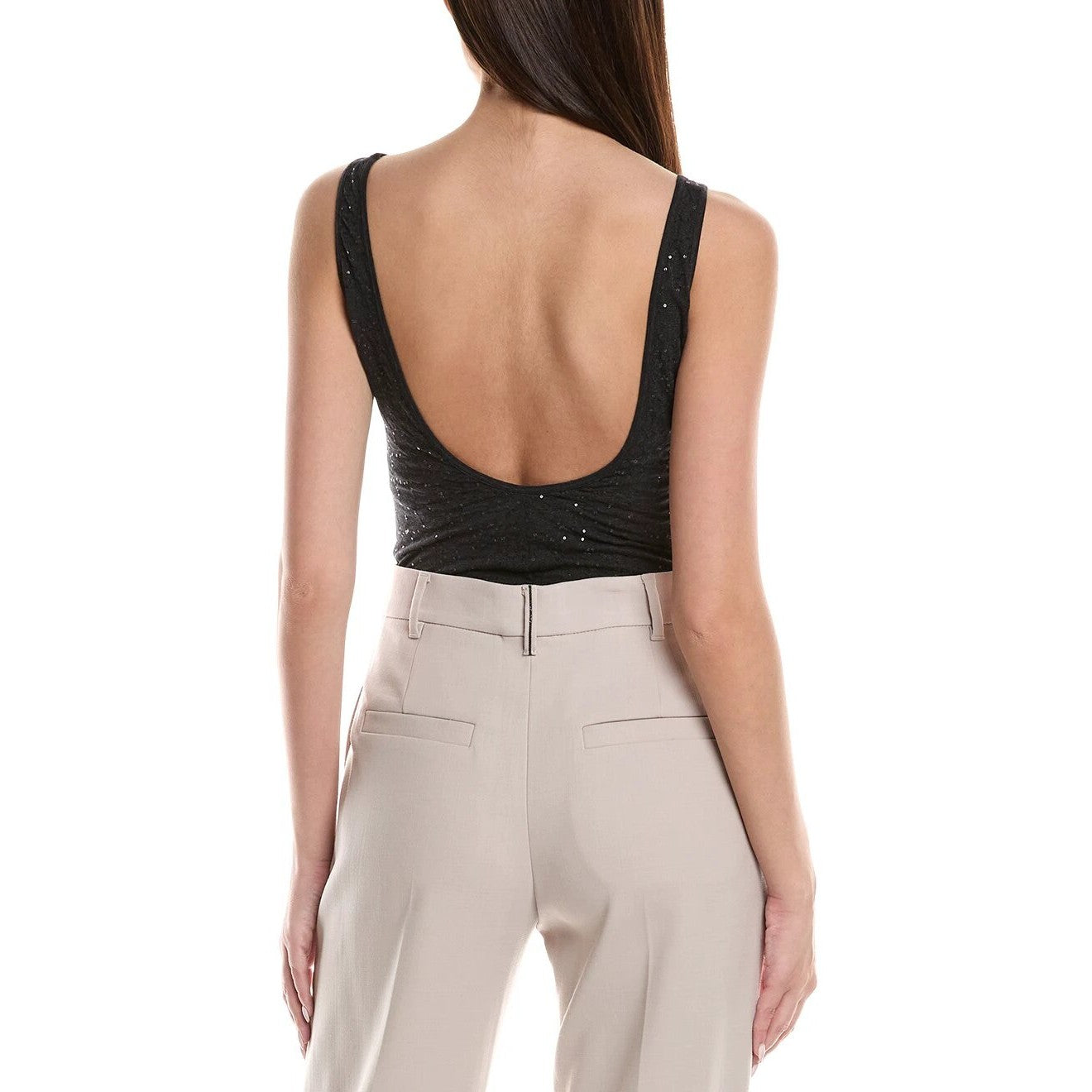 Brunello Cucinelli Grauer Baumwoll-Body by Brunello Cucinelli
