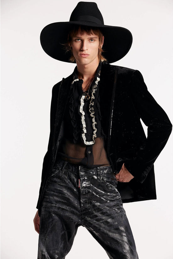 Dsquared² Schwarzer Sakko aus Fasern by Dsquared²