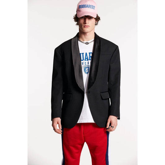 Dsquared² Schwarzer Sakko aus Fasern by Dsquared²