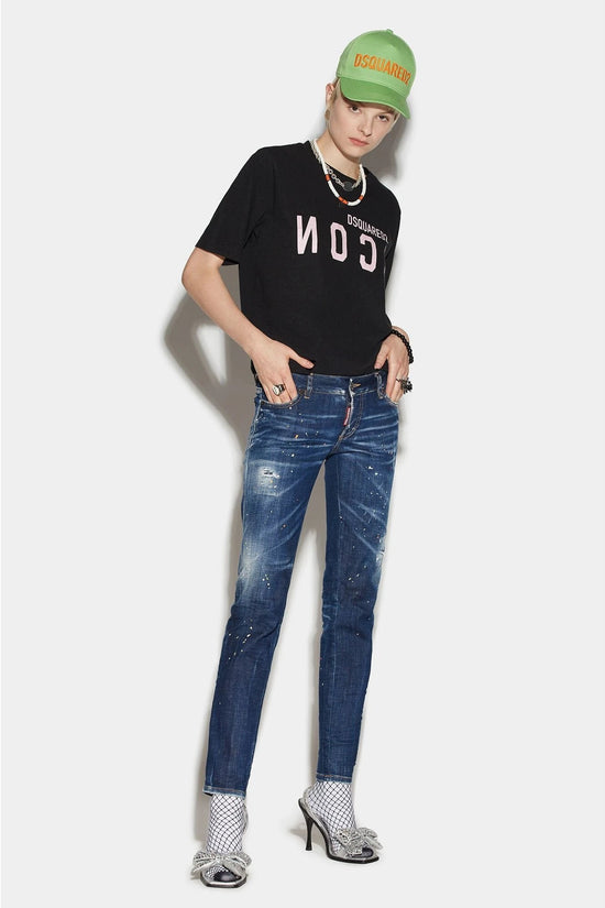 Dsquared² Navy Blue Fibres Skinny Jeans by Dsquared²