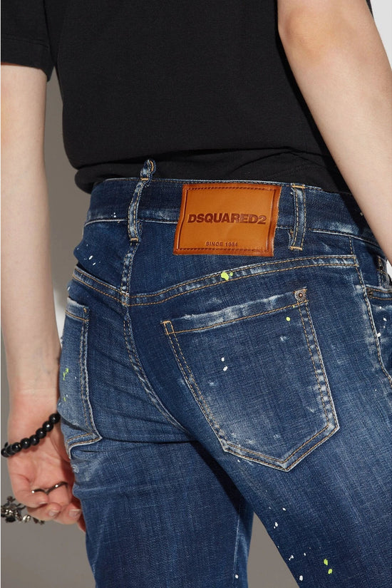 Dsquared² Navy Blue Fibres Skinny Jeans by Dsquared²