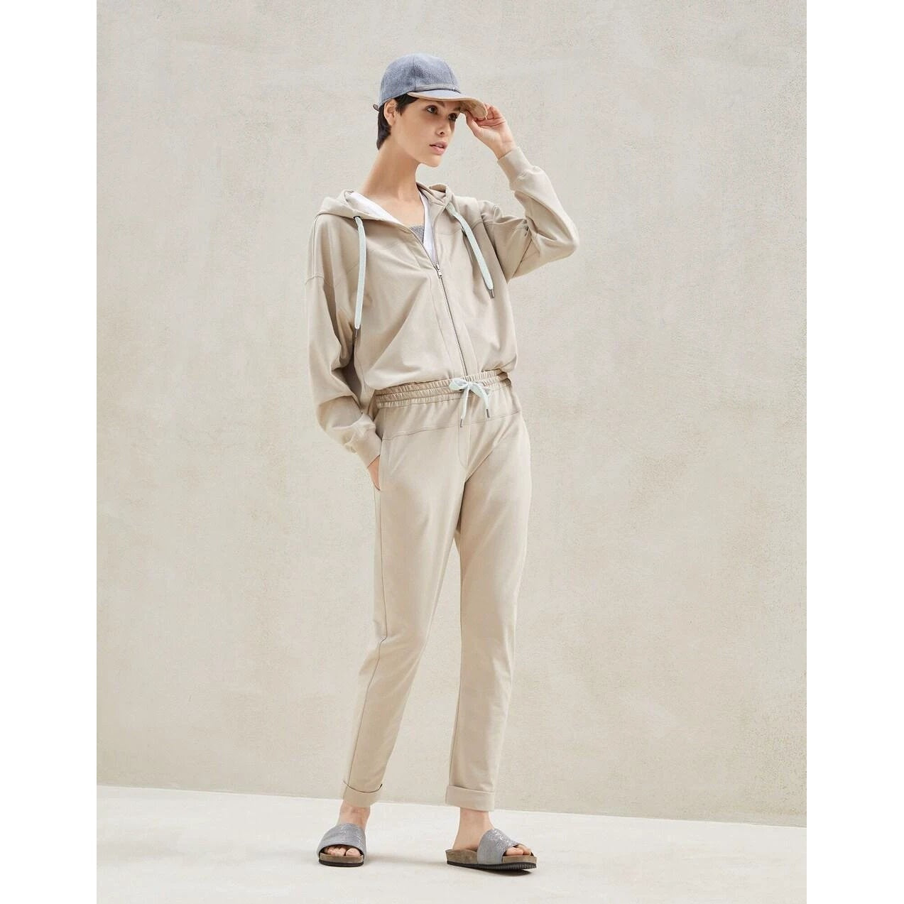 Brunello Cucinelli Weiße Baumwoll-Jogginghose (Sporthose) by Brunello Cucinelli