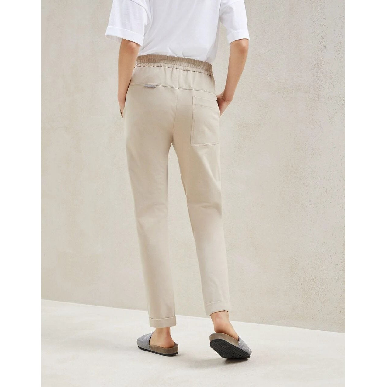 Brunello Cucinelli Weiße Baumwoll-Jogginghose (Sporthose) by Brunello Cucinelli