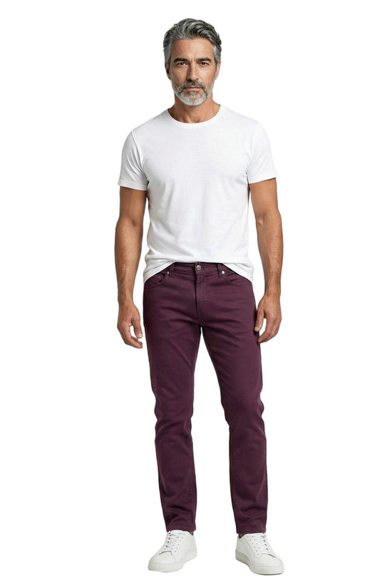 Brunello Cucinelli Cucinelli Burgunderfarbene Baumwollhose by Brunello Cucinelli Cucinelli