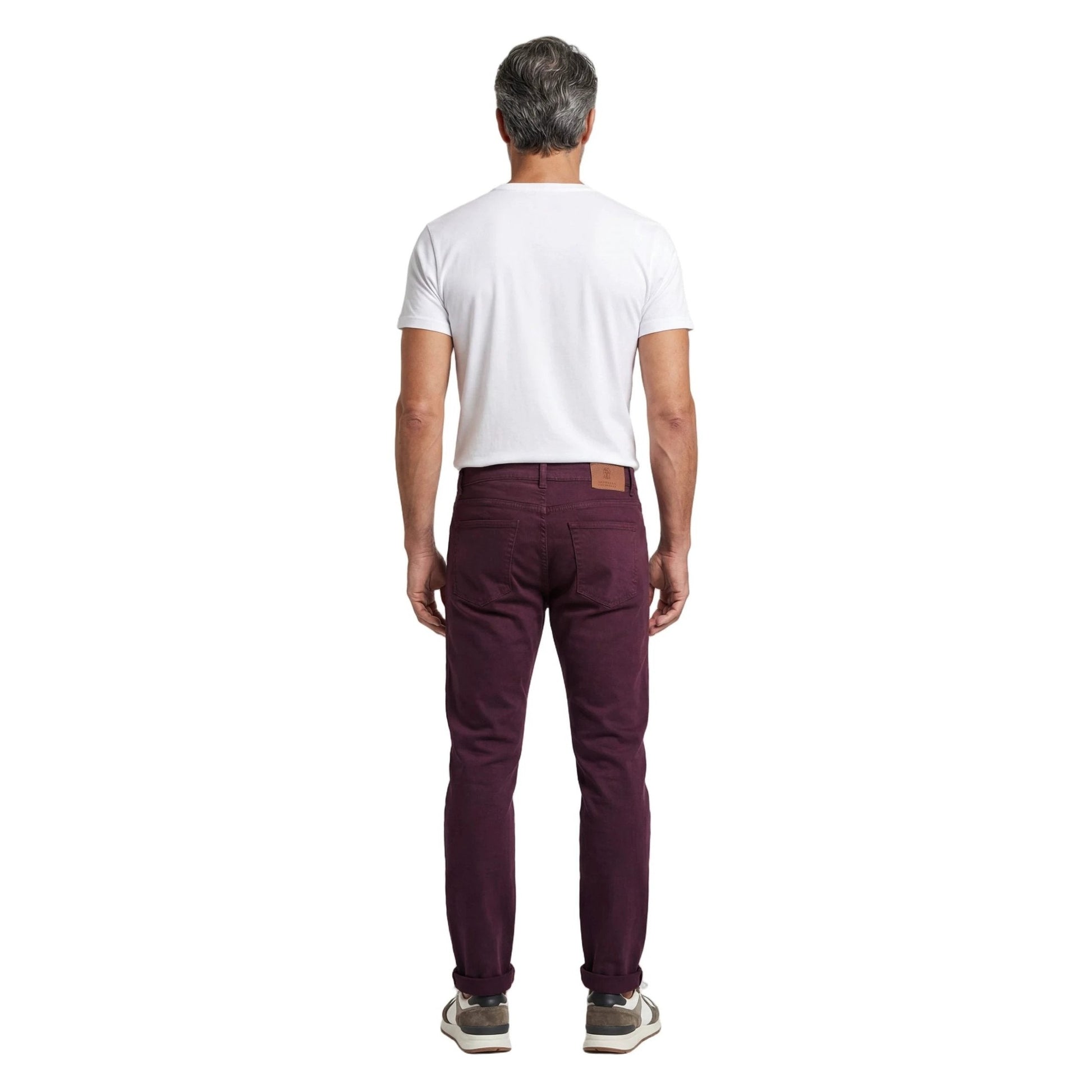 Brunello Cucinelli Burgunderfarbene Baumwollhose by Brunello Cucinelli