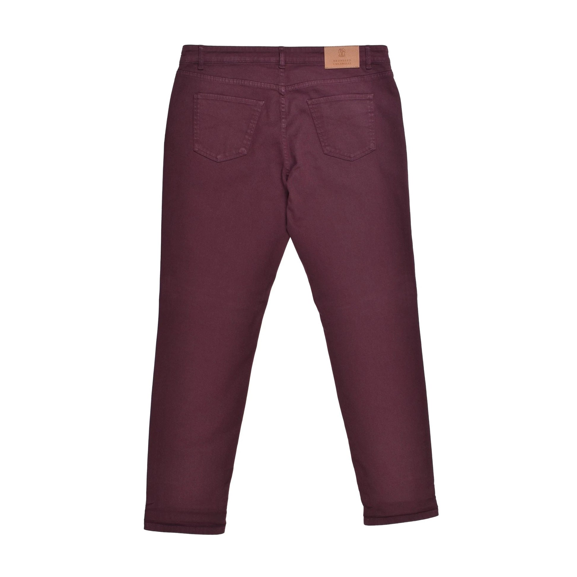 Brunello Cucinelli Burgunderfarbene Baumwollhose by Brunello Cucinelli