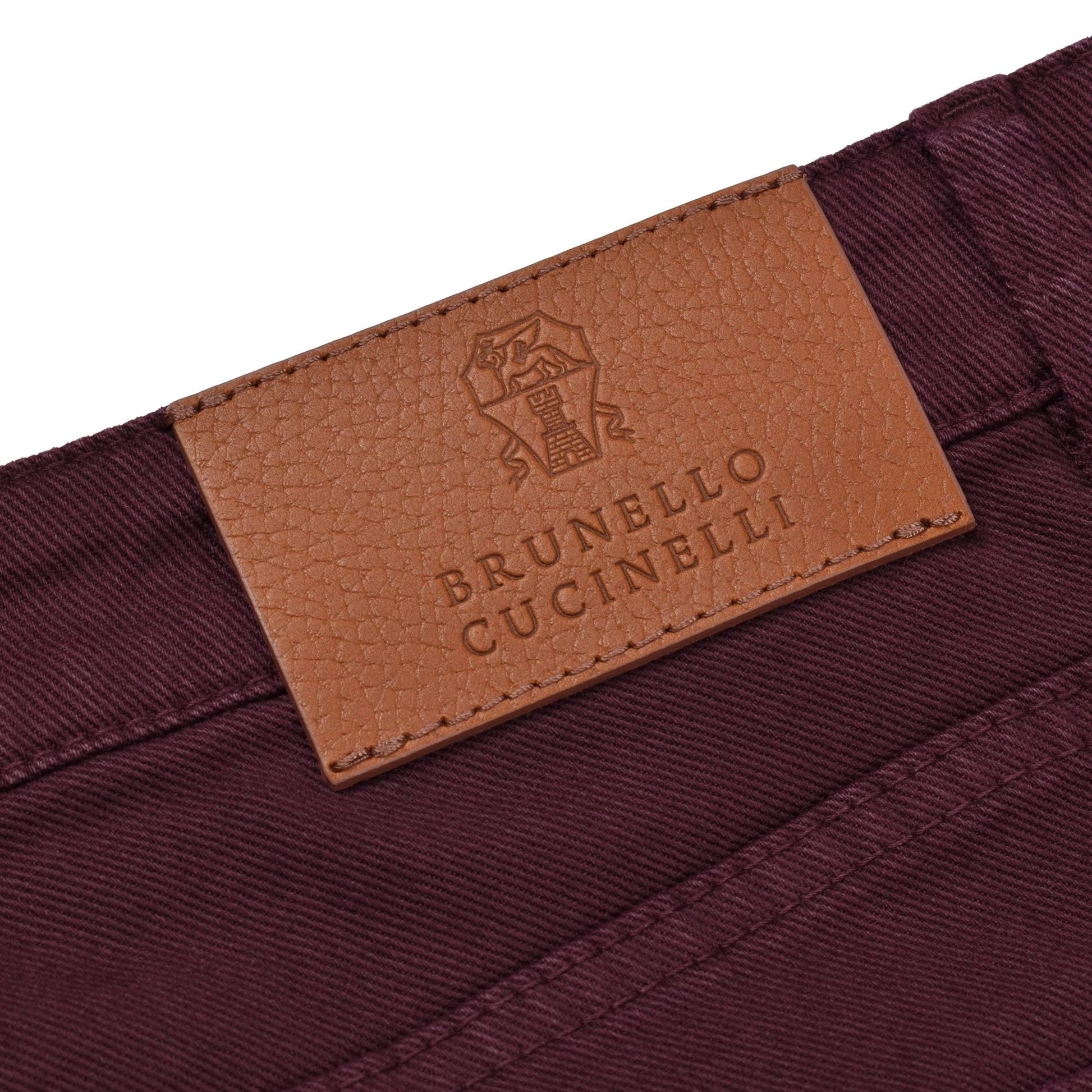 Brunello Cucinelli Burgunderfarbene Baumwollhose by Brunello Cucinelli