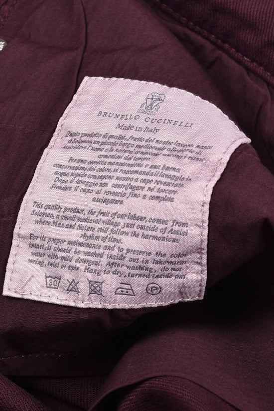Brunello Cucinelli Burgunderfarbene Baumwollhose by Brunello Cucinelli