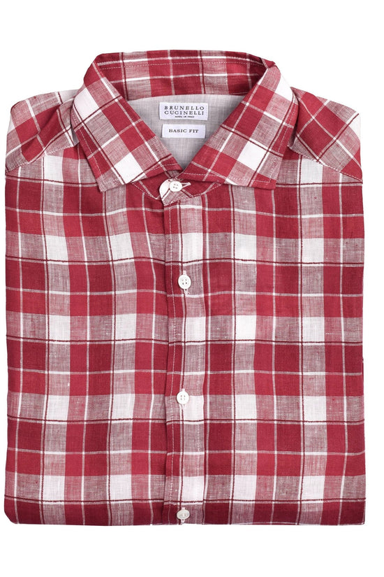Brunello Cucinelli Cucinelli Mehrfarbiges Hemd aus Leinen mit Muster by Brunello Cucinelli Cucinelli
