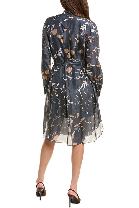 Brunello Cucinelli Blaues Seiden-Freizeitkleid by Brunello Cucinelli