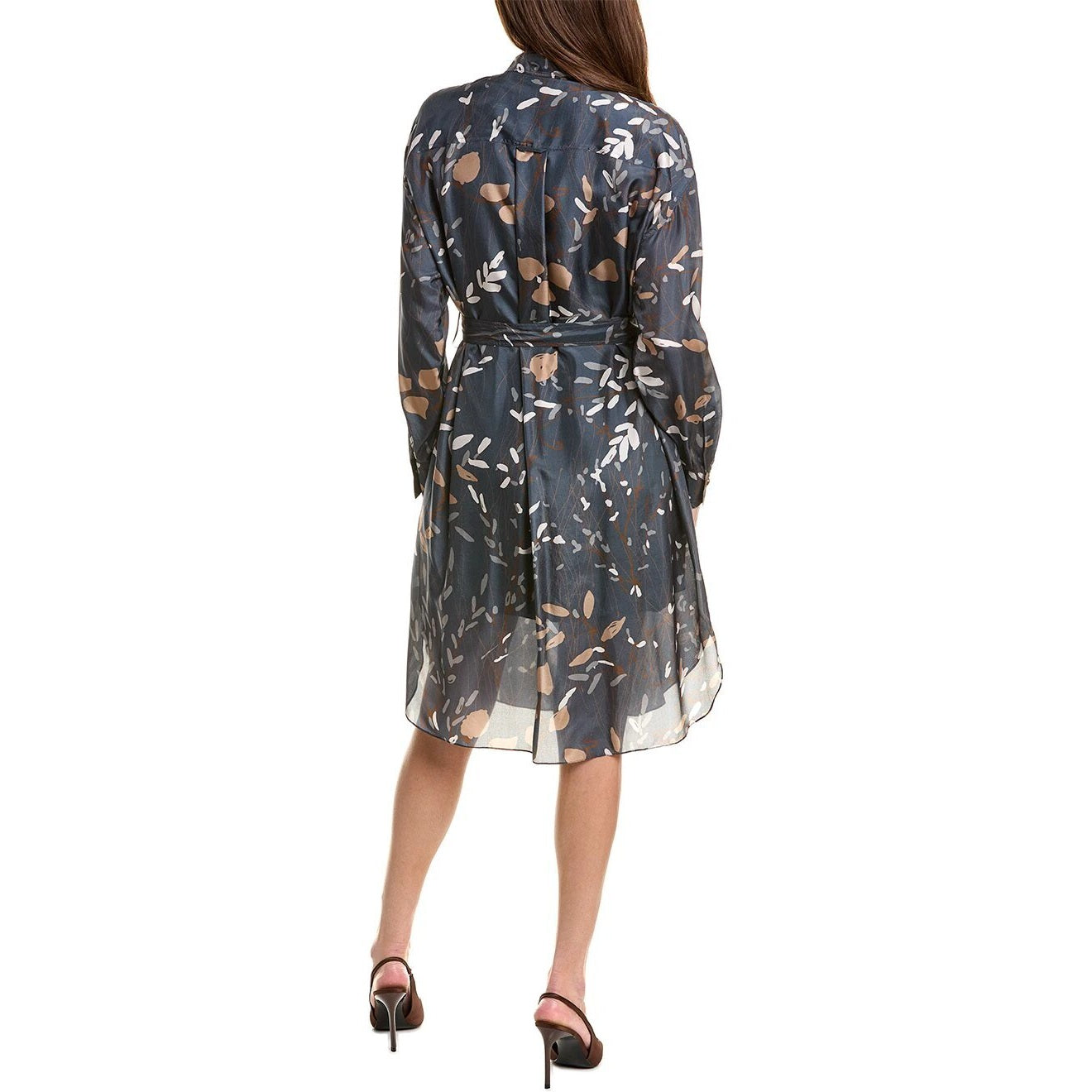 Brunello Cucinelli Blaues Seiden-Freizeitkleid by Brunello Cucinelli