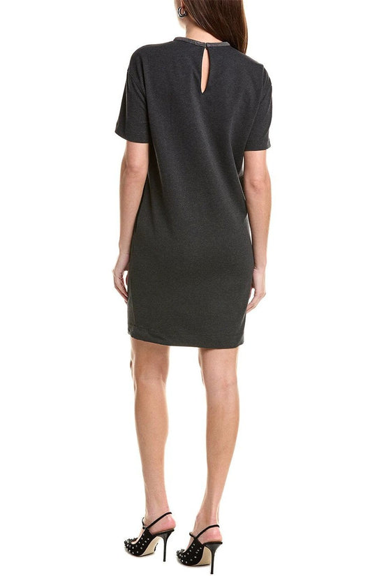 Brunello Cucinelli Graues Baumwoll-Freizeitkleid by Brunello Cucinelli