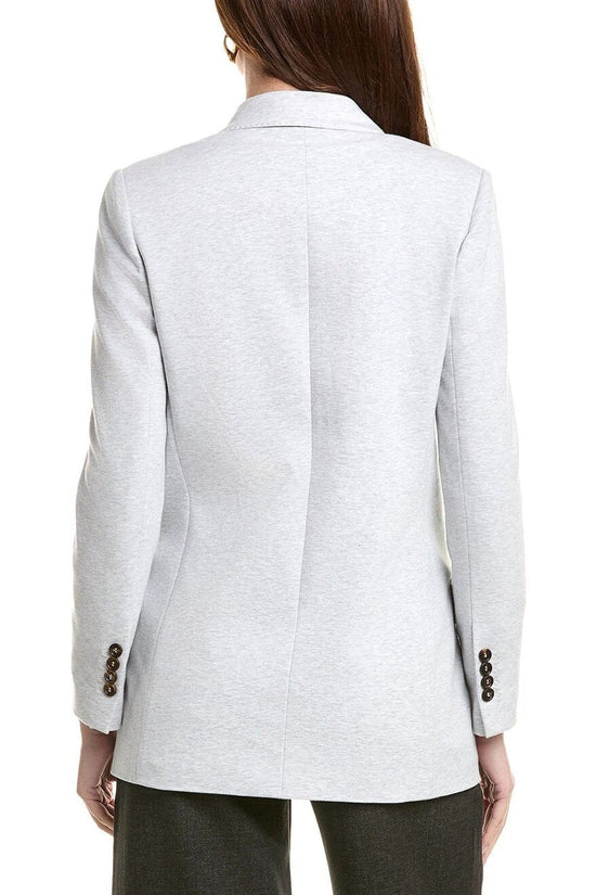 Brunello Cucinelli Silberner Baumwollblazer by Brunello Cucinelli