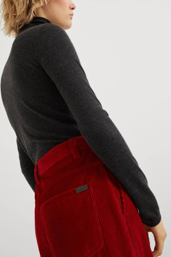 Brunello Cucinelli Cucinelli Rote Baumwollhose mit ausgestelltem Bein by Brunello Cucinelli Cucinelli