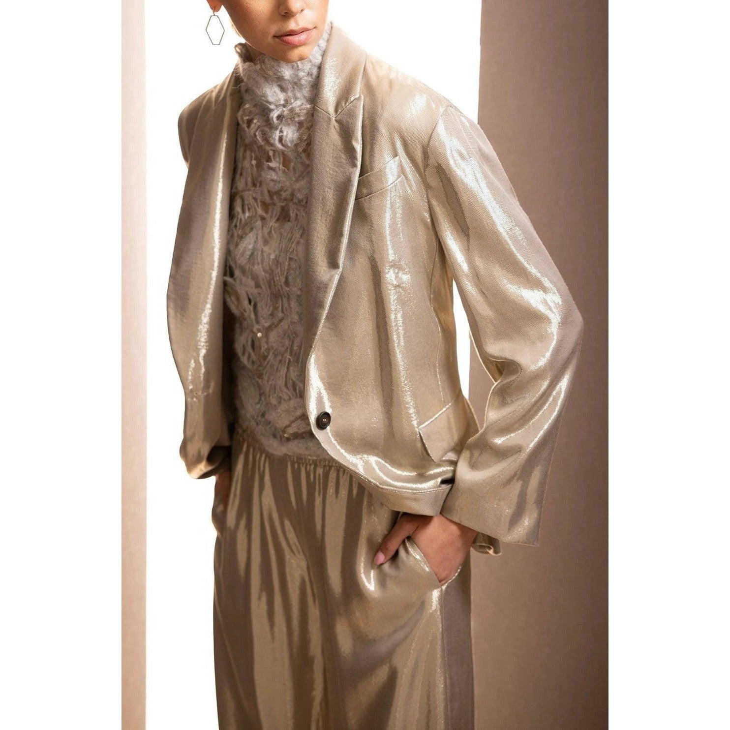Brunello Cucinelli Goldene Freizeithose aus Viskose by Brunello Cucinelli