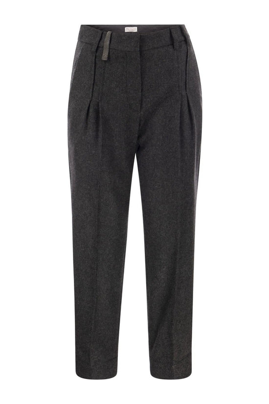 Brunello Cucinelli Cucinelli Schwarze Woll-Freizeithose by Brunello Cucinelli Cucinelli