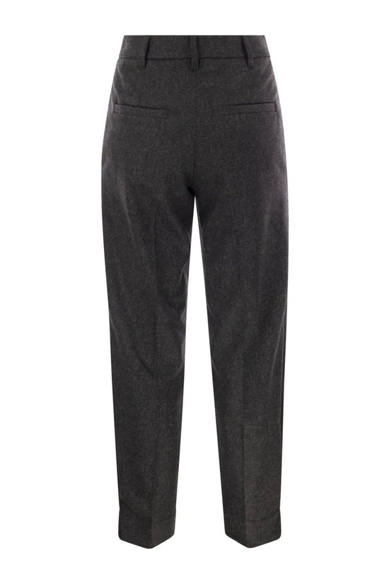 Brunello Cucinelli Schwarze Woll-Freizeithose by Brunello Cucinelli