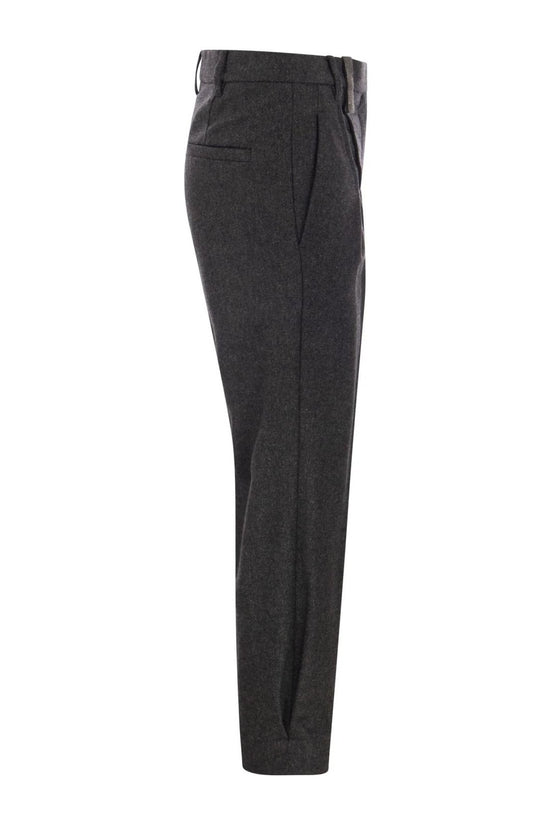 Brunello Cucinelli Schwarze Woll-Freizeithose by Brunello Cucinelli