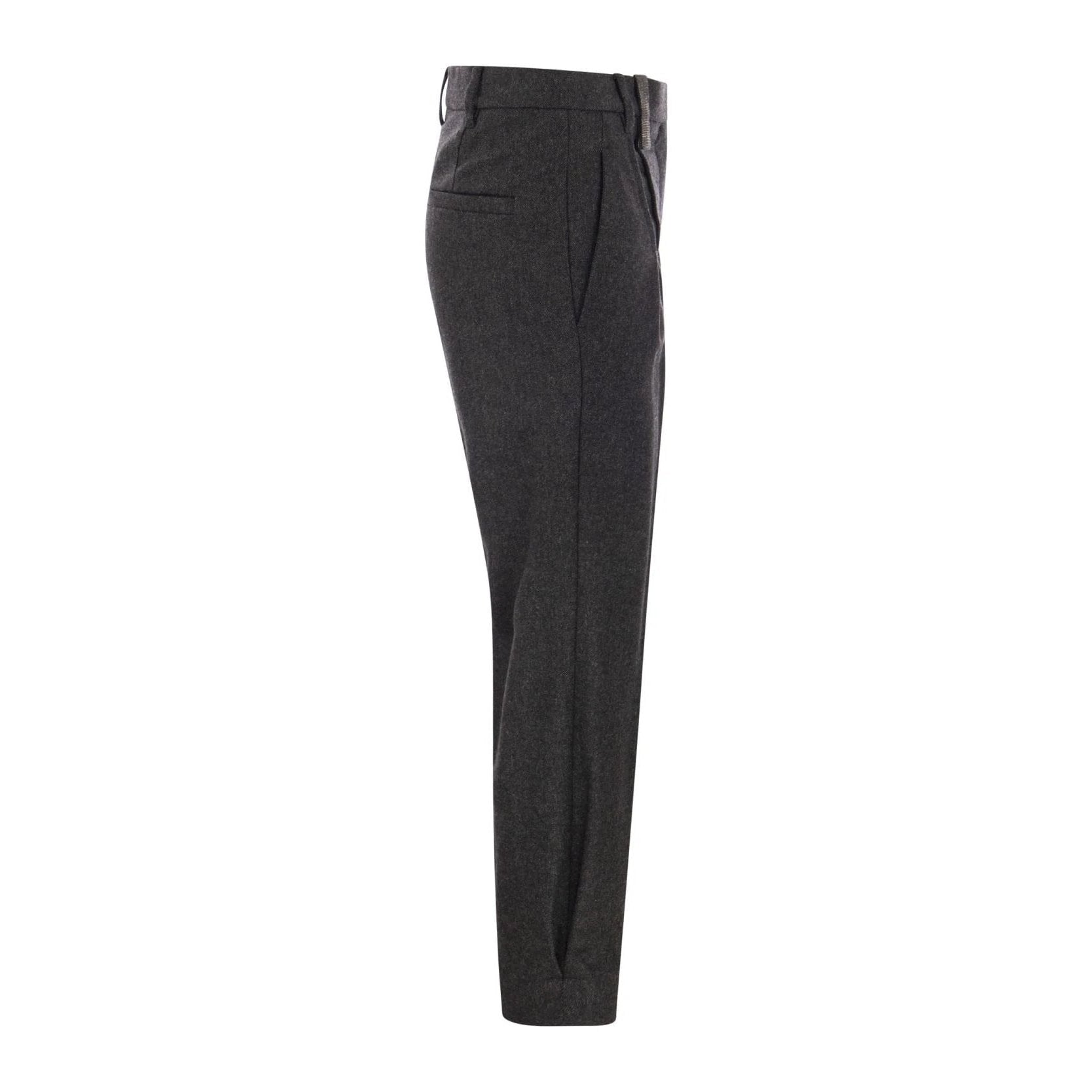 Brunello Cucinelli Schwarze Woll-Freizeithose by Brunello Cucinelli