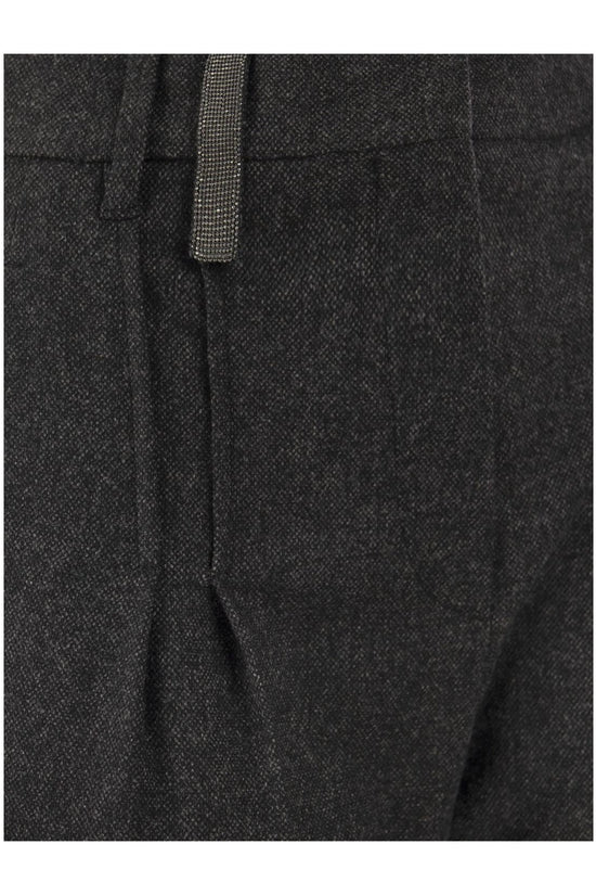 Brunello Cucinelli Schwarze Woll-Freizeithose by Brunello Cucinelli