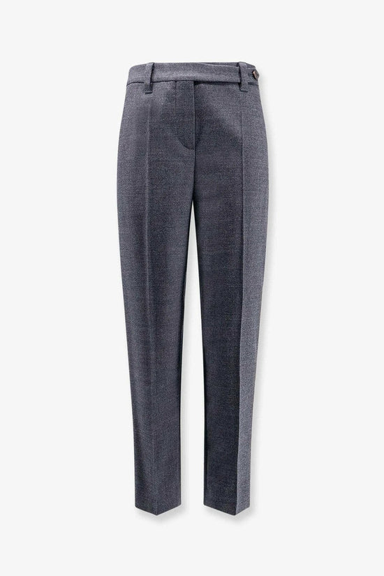 Brunello Cucinelli Graue Woll-Freizeithose by Brunello Cucinelli