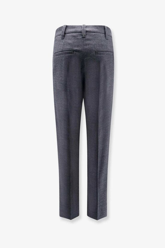 Brunello Cucinelli Graue Woll-Freizeithose by Brunello Cucinelli