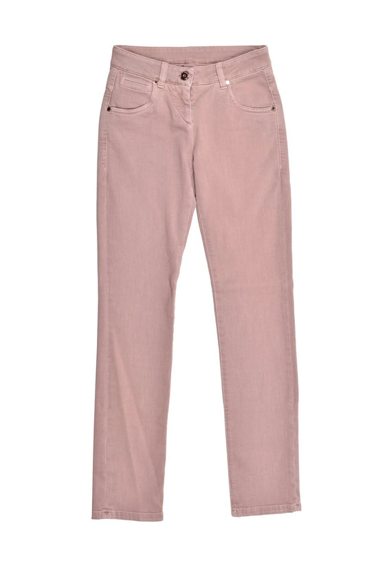 Brunello Cucinelli Cucinelli Pink Cotton Straight-Leg Jeans by Brunello Cucinelli Cucinelli