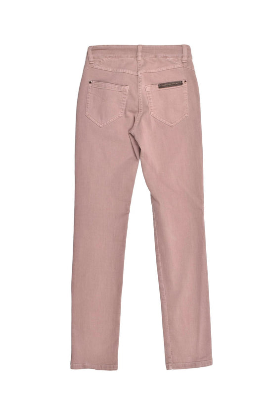 Brunello Cucinelli Pink Cotton Straight-Leg Jeans by Brunello Cucinelli