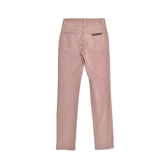 Brunello Cucinelli Pink Cotton Straight-Leg Jeans by Brunello Cucinelli