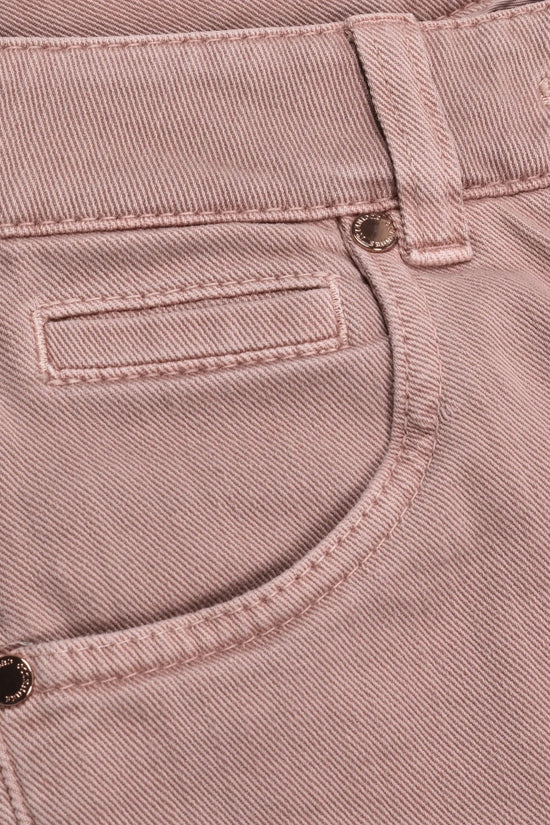 Brunello Cucinelli Pink Cotton Straight-Leg Jeans by Brunello Cucinelli