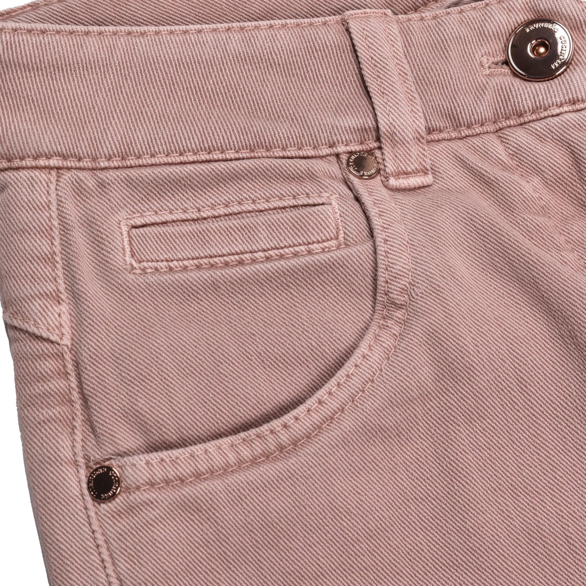 Brunello Cucinelli Pink Cotton Straight-Leg Jeans by Brunello Cucinelli