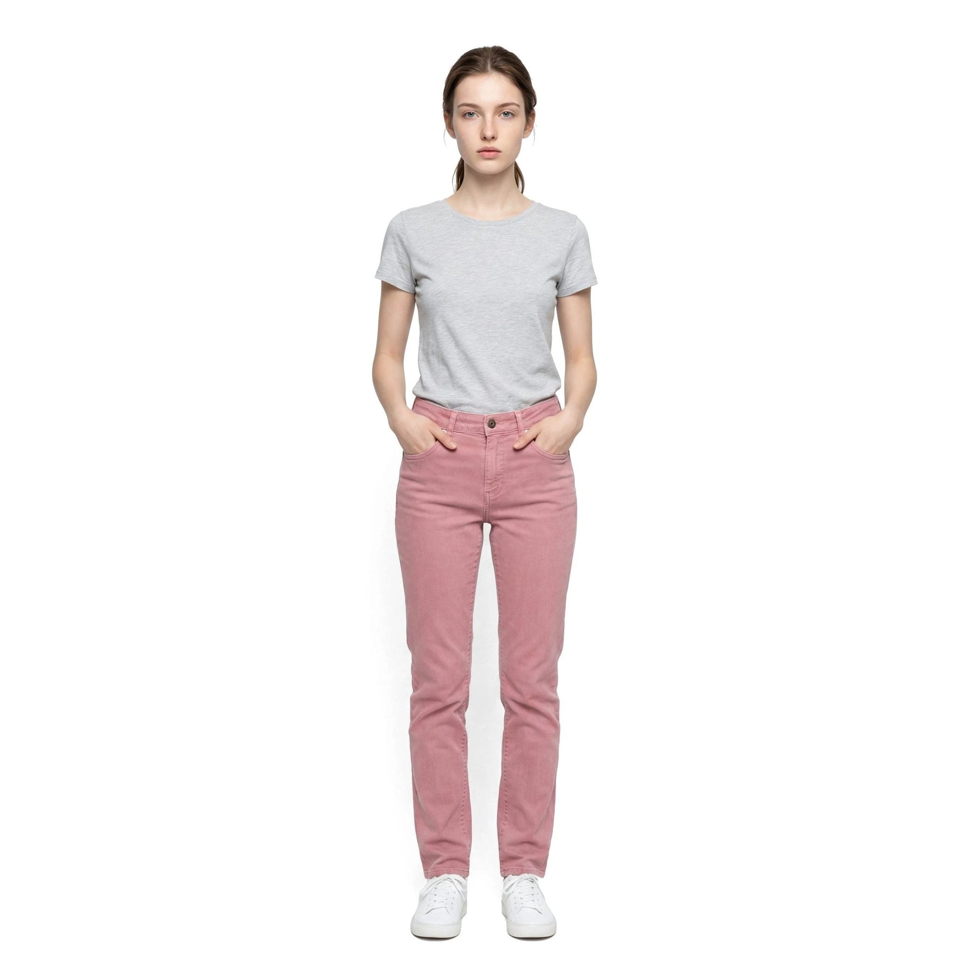 Brunello Cucinelli Pink Cotton Straight-Leg Jeans by Brunello Cucinelli