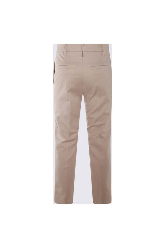 Brunello Cucinelli Beige Cotton Casual Pants by Brunello Cucinelli