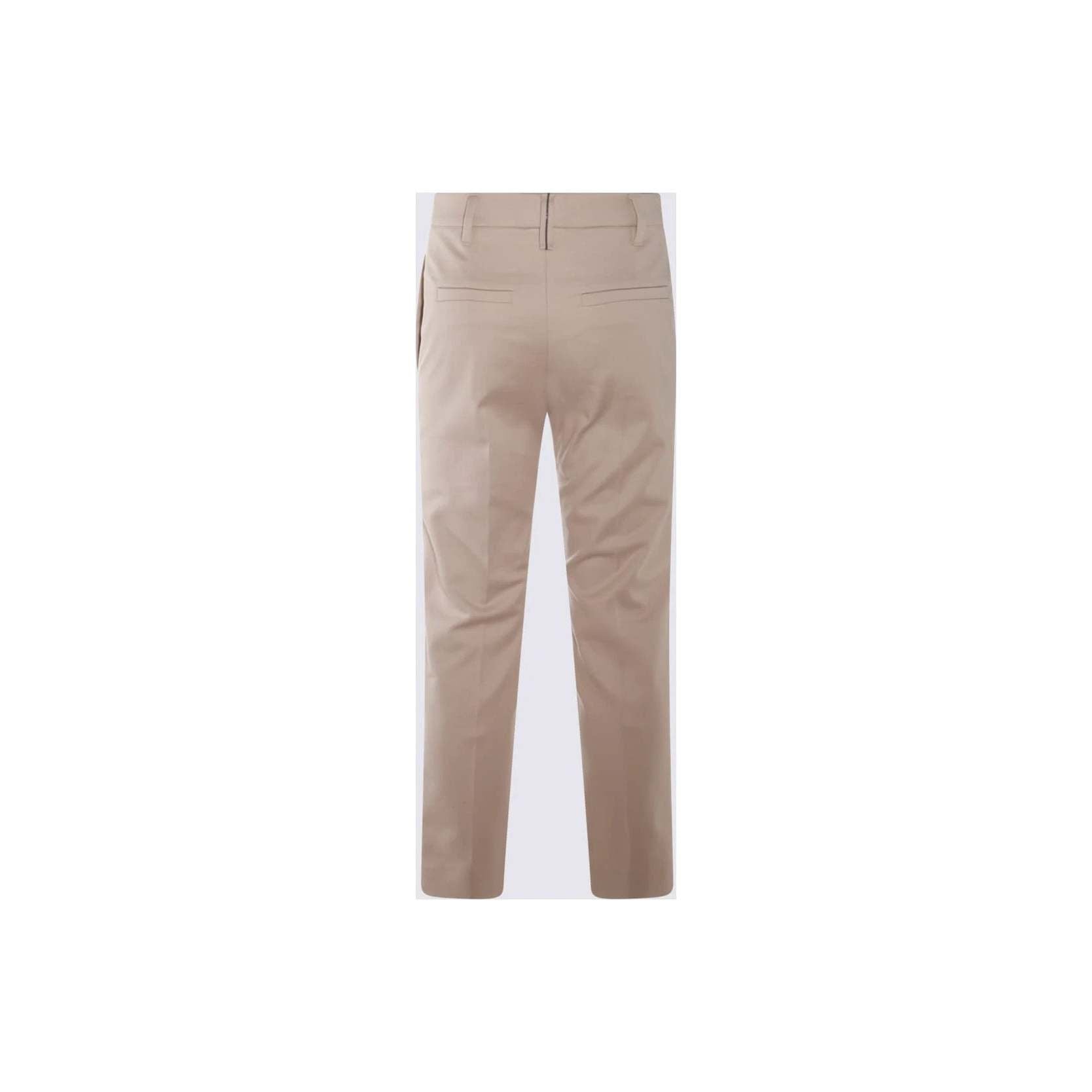 Brunello Cucinelli Beige Cotton Casual Pants by Brunello Cucinelli