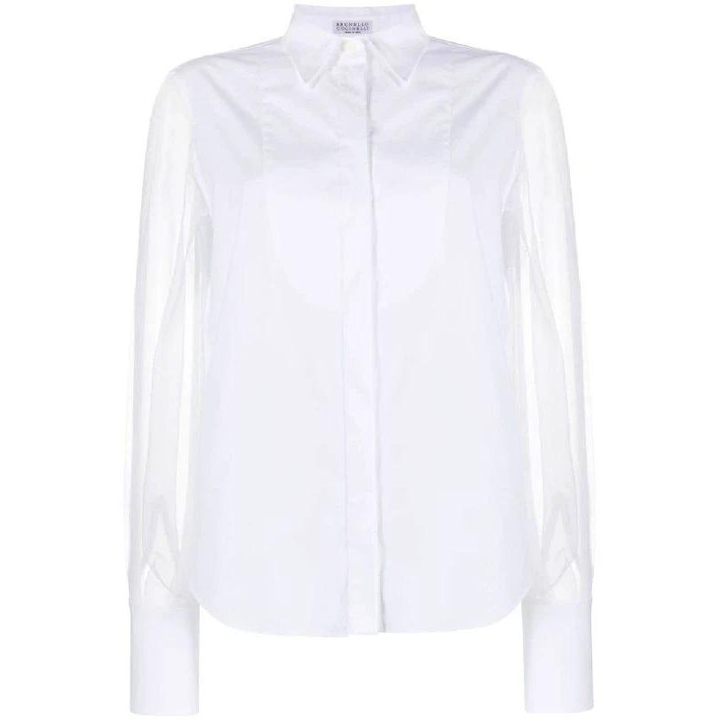 Brunello Cucinelli Cucinelli Weißes Baumwollkleid-Hemd by Brunello Cucinelli Cucinelli