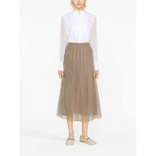 Brunello Cucinelli Weißes Baumwollkleid-Hemd by Brunello Cucinelli