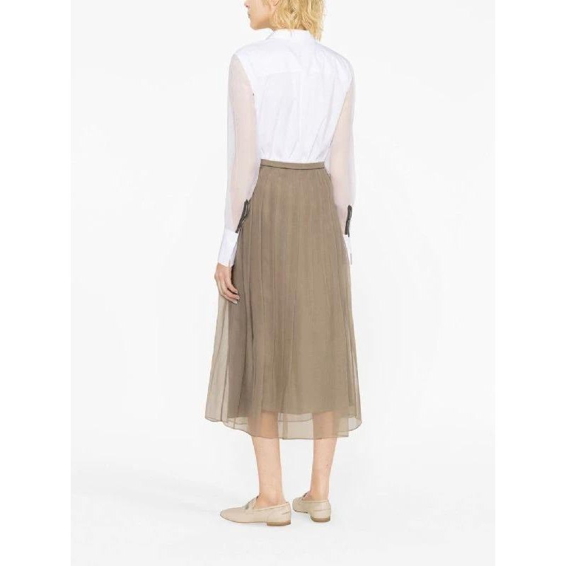 Brunello Cucinelli Weißes Baumwollkleid-Hemd by Brunello Cucinelli