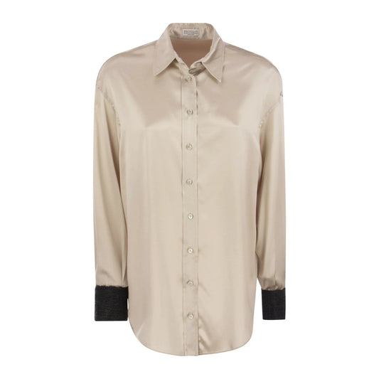 Brunello Cucinelli Cucinelli Beige Seidenbluse by Brunello Cucinelli Cucinelli