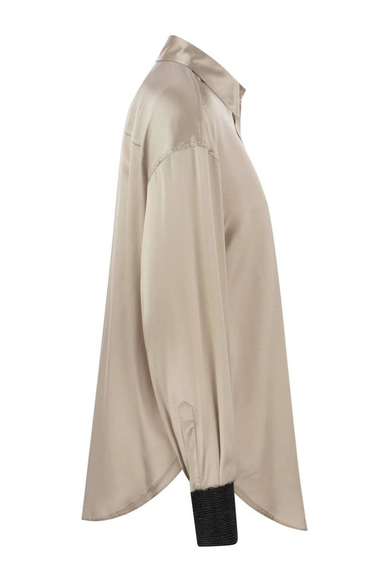 Brunello Cucinelli Beige Seidenbluse by Brunello Cucinelli