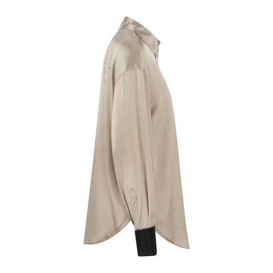 Brunello Cucinelli Beige Seidenbluse by Brunello Cucinelli