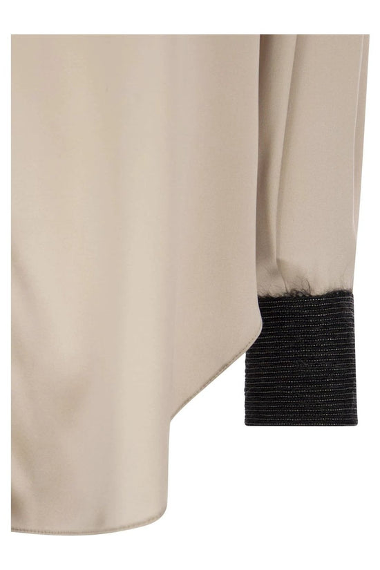 Brunello Cucinelli Beige Seidenbluse by Brunello Cucinelli