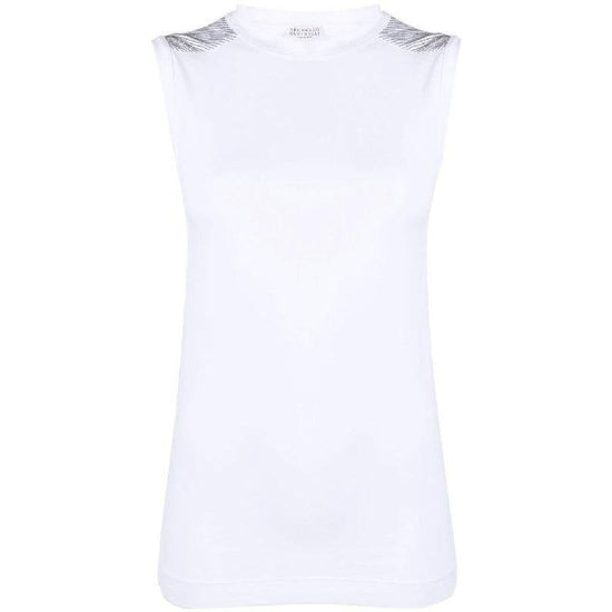Brunello Cucinelli Weißes Baumwoll-T-Shirt by Brunello Cucinelli