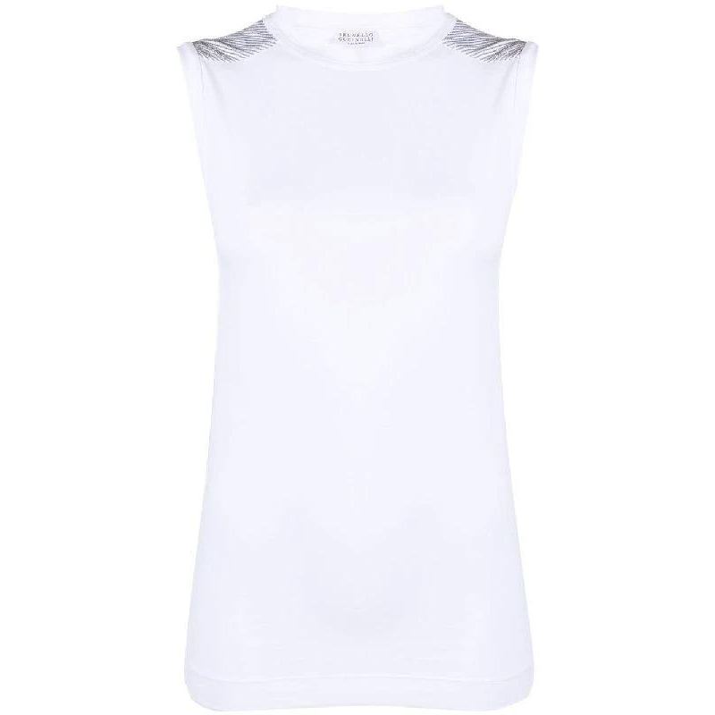Brunello Cucinelli Weißes Baumwoll-T-Shirt by Brunello Cucinelli