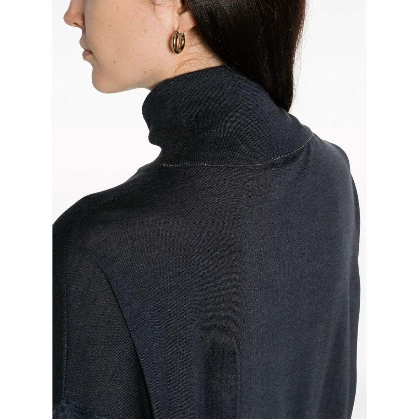 Brunello Cucinelli Blauer Kaschmir-Rollkragenpullover by Brunello Cucinelli