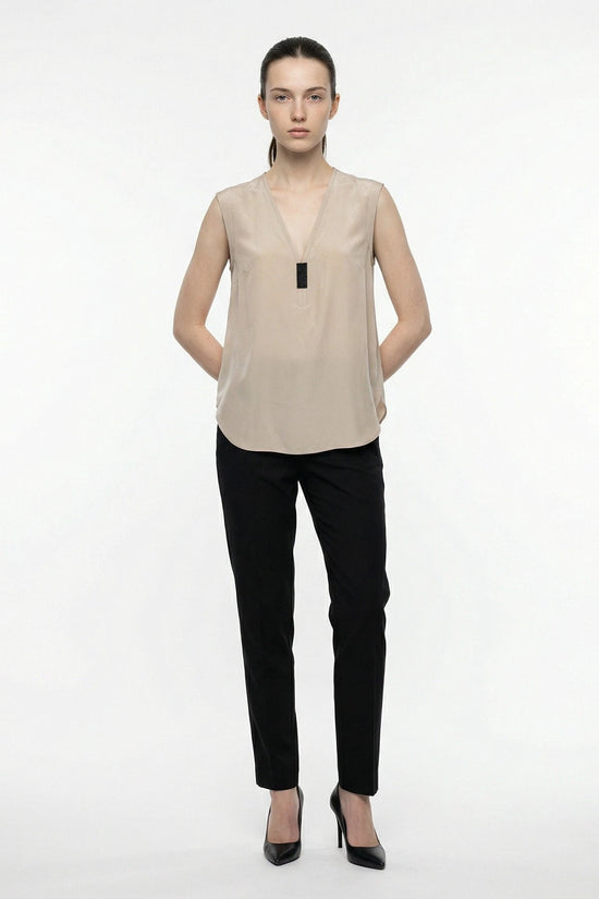 Brunello Cucinelli Cucinelli Beige Seidentops by Brunello Cucinelli Cucinelli