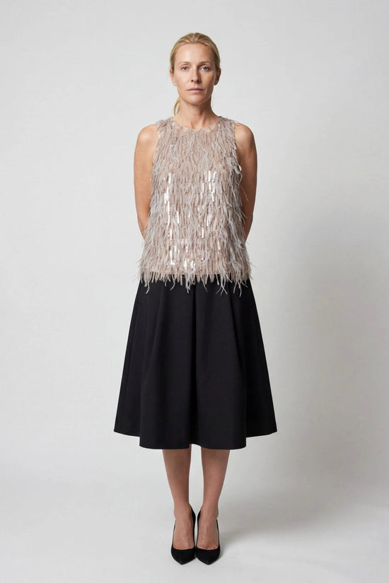 Brunello Cucinelli Beiges Seiden-Cocktailkleid by Brunello Cucinelli