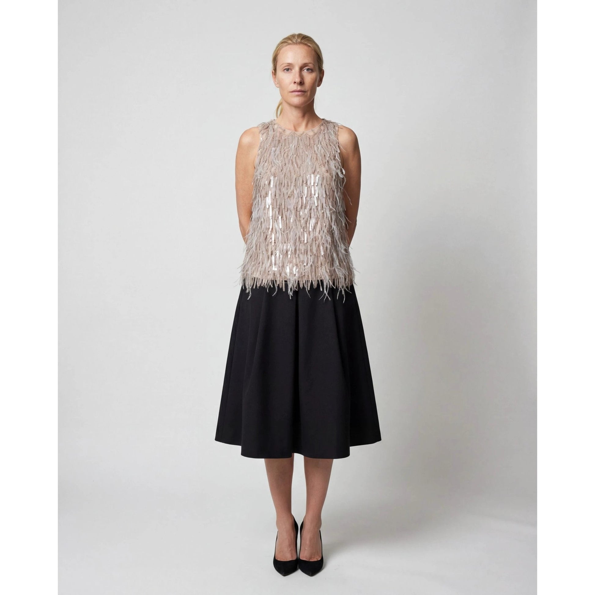 Brunello Cucinelli Beiges Seiden-Cocktailkleid by Brunello Cucinelli