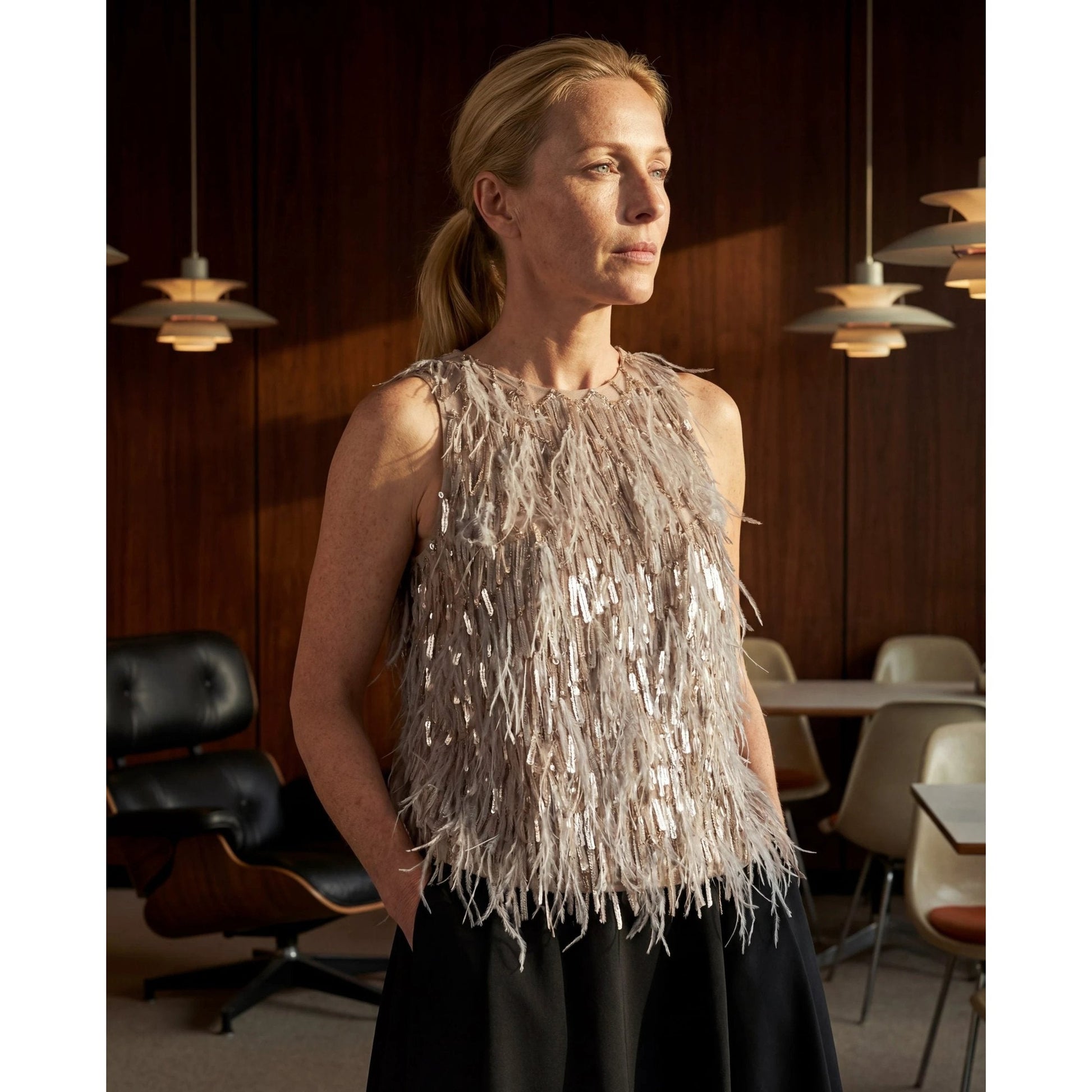 Brunello Cucinelli Beiges Seiden-Cocktailkleid by Brunello Cucinelli