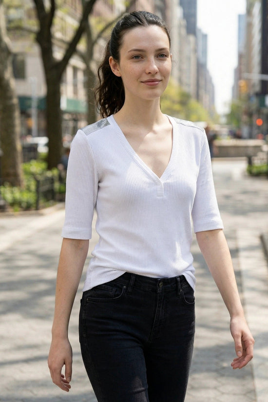 Brunello Cucinelli Weißes Baumwoll-T-Shirt by Brunello Cucinelli